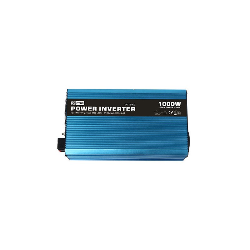 1 pcs - RS PRO Pure Sine Wave 1000W Power Inverter, 12V Input, 230V Output