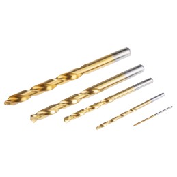 1 pcs - RS PRO 170-Piece Twist Drill Bit Set for Metal, 10mm Max, 1mm Min, HSS Titanium Coated Bits