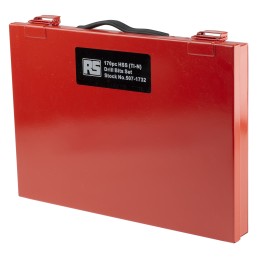 1 pcs - RS PRO 170-Piece Twist Drill Bit Set for Metal, 10mm Max, 1mm Min, HSS Titanium Coated Bits