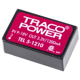 1 pcs - TRACOPOWER TEL 5 DC-DC Converter, 3.3V dc/ 1.2A Output, 9 - 18 V dc Input, 5W, Through Hole, +85°C Max Temp