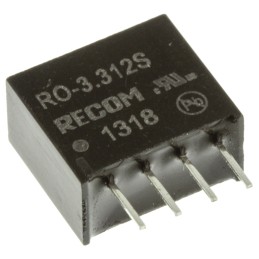 1 pcs - Recom RO DC-DC Converter, 12V dc/ 83mA Output, 2.97 - 3.63 V dc Input, 1W, Through Hole, +85°C Max Temp -40°C