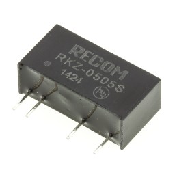 1 pcs - Recom RKZ DC-DC Converter, 5V dc/ 400mA Output, 4.5 - 5.5 V dc Input, 2W, Through Hole, +85°C Max Temp -40°C Min