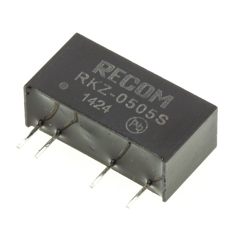 1 pcs - Recom RKZ DC-DC Converter, 5V dc/ 400mA Output, 4.5 - 5.5 V dc Input, 2W, Through Hole, +85°C Max Temp -40°C Min