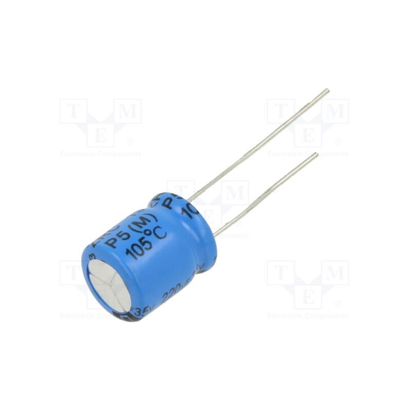 10 pcs x VISHAY - ZRC00DC2211VTNL - Capacitor: electrolytic, THT, 220uF, 35VDC, Pitch: 5mm, ±20%, 10000h
