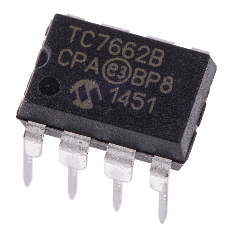 1 pcs - Microchip TC7662BCPA, 1-Channel, Inverting DC-DC Converter, 20mA 8-Pin, PDIP