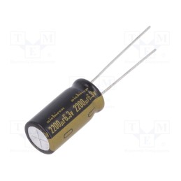 10 pcs x NICHICON - UKW0J222MPD - Capacitor: electrolytic, THT, 2200uF, 6.3VDC, Ø10x20mm, Pitch: 5mm