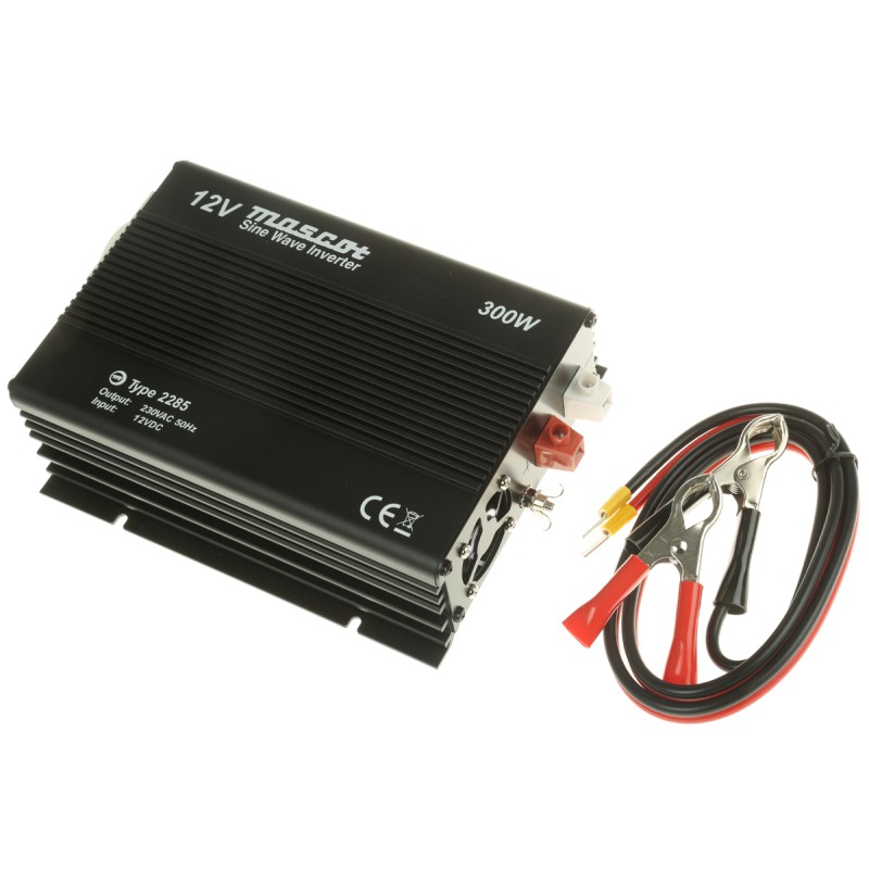 1 pcs - Mascot Pure Sine Wave 300W Power Inverter, 10 - 15V dc Input, 230V ac Output