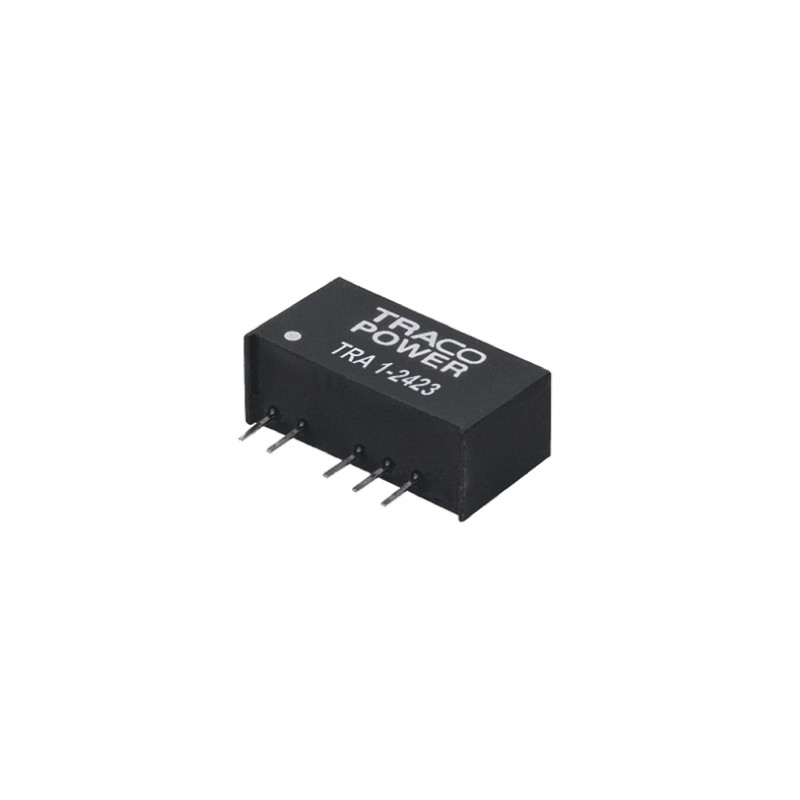 1 pcs - TRACOPOWER TRA 1 DC-DC Converter, ±15V dc/ ±34mA Output, 4.5 - 5.5 V dc Input, 1W, Through Hole, +85°C Max Temp