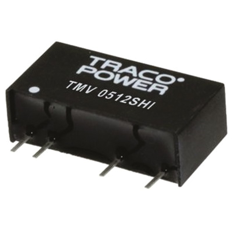 1 pcs - TRACOPOWER TMV HI DC-DC Converter, ±12V dc/ ±42mA Output, 21.6 - 26.4 V dc Input, 1W, Through Hole, +85°C Max