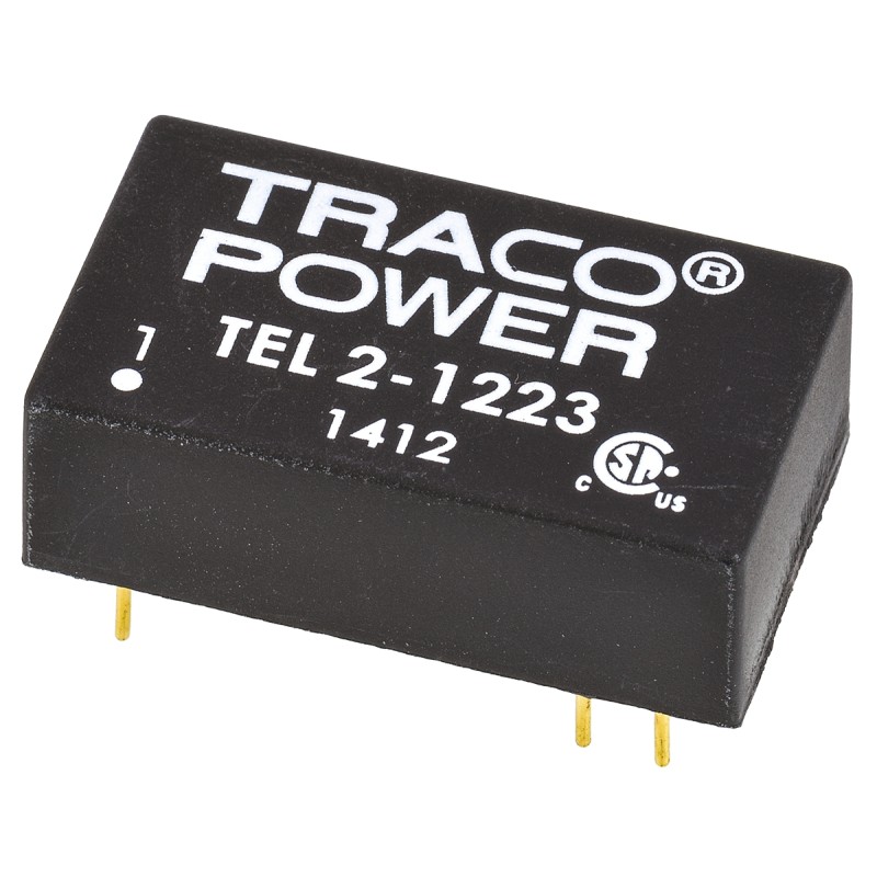 1 pcs - TRACOPOWER TEL 2 DC-DC Converter, ±15V dc/ ±65mA Output, 9 - 18 V dc Input, 2W, Through Hole, +75°C Max Temp