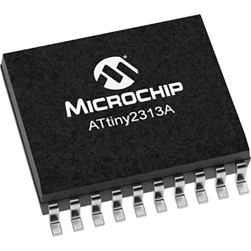 10 pcs - Microchip ATTINY2313A-SUR, 8bit AVR Microcontroller, ATtiny2313A, 20MHz, 2 kB Flash, 20-Pin SOIC