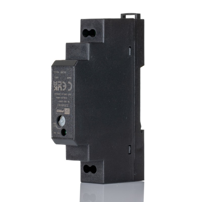1 pcs - RS PRO DIN Rail Power Supply, 85 - 264 V ac, 120 - 370 V dc ac, dc Input, 24V dc Output, 630mA Output,