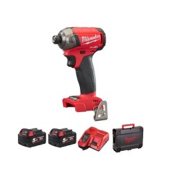 1 pcs - Milwaukee 1/4 in 18V, 5Ah Cordless Impact Driver