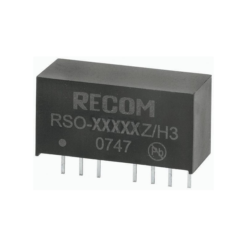1 pcs - Recom RSO DC-DC Converter, 15V dc/ 67mA Output, 4.5 - 18 V dc Input, 1W, Through Hole, +85°C Max Temp -40°C Min