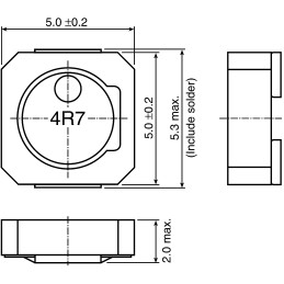500 pcs - TDK, VLCF Shielded Wire-wound SMD Inductor 4.7 μH ±30% Wire-Wound 2.09A Idc