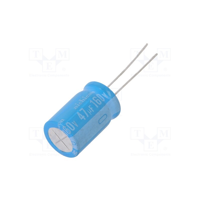 1 pcs x NICHICON - UBT2C470MHD8TO - Capacitor: electrolytic, THT, 47uF, 160VDC, Ø12.5x20mm, Pitch: 5mm