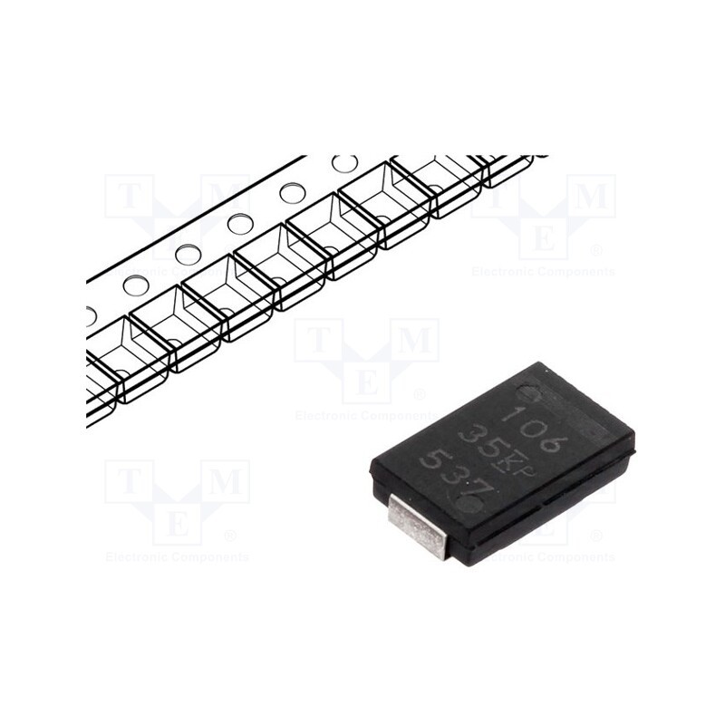 1 pcs x KEMET - T598D336M025ATE060 - Capacitor: tantalum-polymer, low ESR, 33uF, 25VDC, D, 2917, SMD