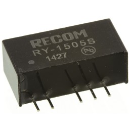 1 pcs - Recom RY DC-DC Converter, 5V dc/ 200mA Output, 14.25 - 15.75 V dc Input, 1W, Through Hole, +70°C Max Temp -40°C