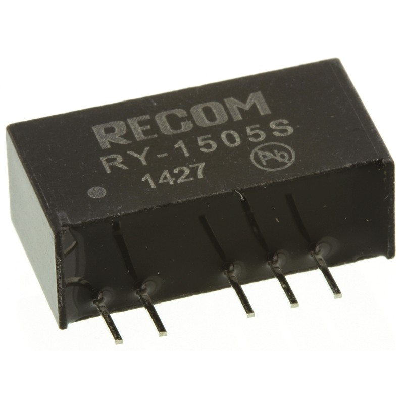 1 pcs - Recom RY DC-DC Converter, 5V dc/ 200mA Output, 14.25 - 15.75 V dc Input, 1W, Through Hole, +70°C Max Temp -40°C