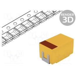 1 pcs x KYOCERA AVX - TCJE476M035R0055 - Capacitor: tantalum-polymer, low ESR, 47uF, 35VDC, E, 2917, TCJ, SMD