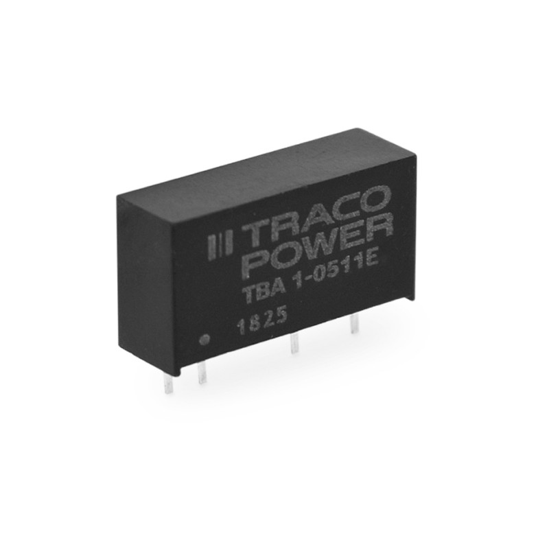 1 pcs - TRACOPOWER TBA 1E DC-DC Converter, 15V dc/ 66mA Output, 21.6 - 26.4 V dc Input, 1W, Through Hole, +85°C Max Temp