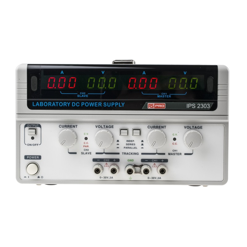 1 pcs - RS PRO Digital Bench Power Supply, 2 x 0 - 30V, 2 x 0 - 3A, 2-Output, 180W - UKAS Calibrated