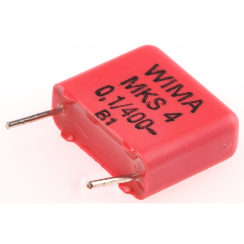 700 pcs - WIMA MKS4 Polyester Film Capacitor, 200 V ac, 400 V dc, ±10%, 100nF, Through Hole