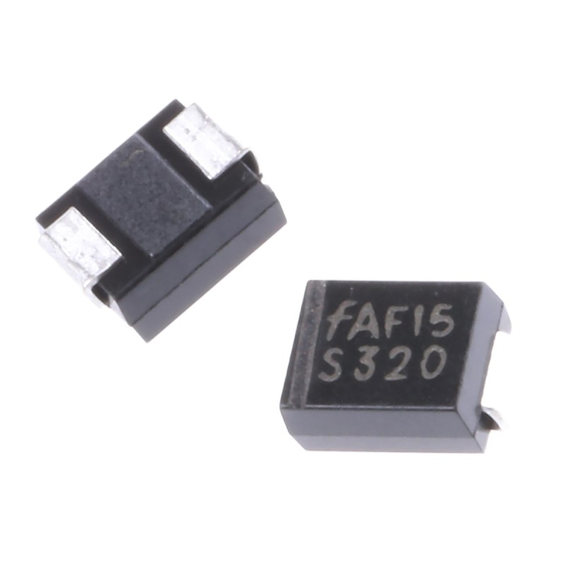 2 pcs - onsemi 200V 3A, Schottky Diode, 2-Pin DO-214AA S320