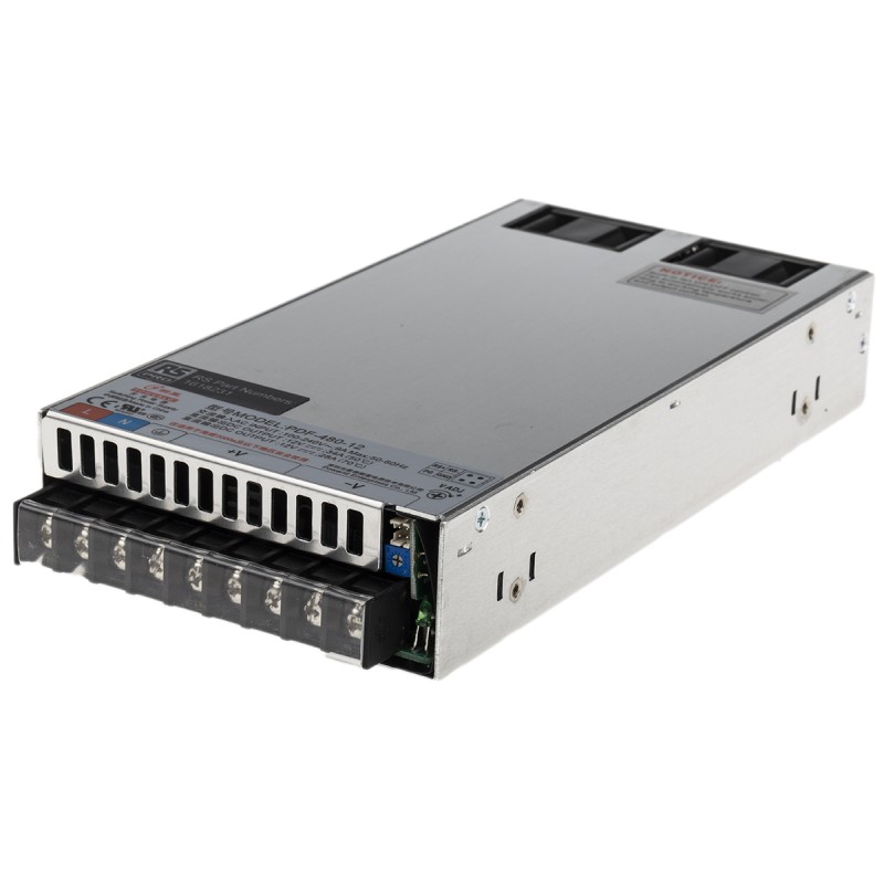 1 pcs - RS PRO Switching Power Supply, 12V dc, 34A, 480W, 1 Output, 90 - 264V ac Input Voltage