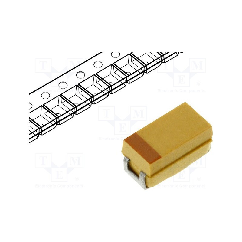 5 pcs x KYOCERA AVX - TPSC107K006R0075 - Capacitor: tantalum, low ESR, 100uF, 6.3VDC, SMD, C, 2312, ±10%, 75mΩ