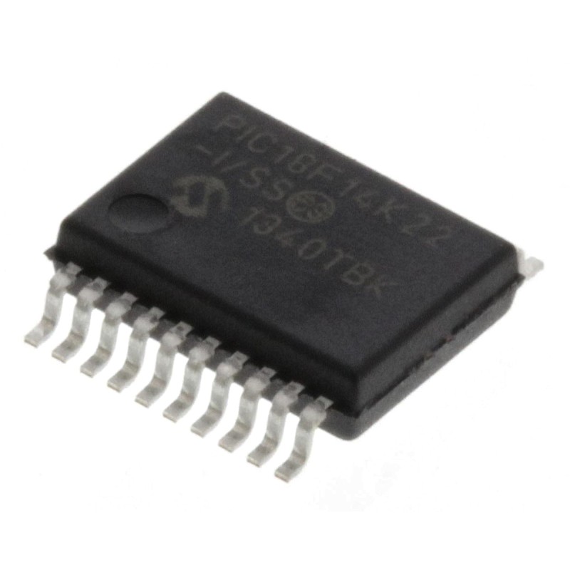 2 pcs - Microchip PIC18F14K22-I/SS, 8bit PIC Microcontroller, PIC18F, 64MHz, 16 kB, 256 B Flash, 20-Pin SSOP
