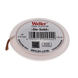 1 pcs - Weller 1.6m Desoldering Braid, Width 2.5mm