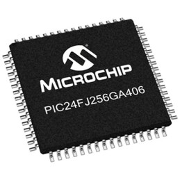 2 pcs - Microchip PIC24FJ256GA406-I/PT, 16bit PIC Microcontroller, PIC24FJ, 32MHz, 256 kB Flash, 64-Pin TQFP