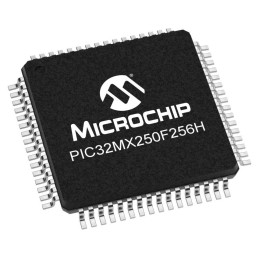 2 pcs - Microchip PIC32MX250F256H-I/PT PIC Microcontroller, PIC32MX, 64-Pin TQFP