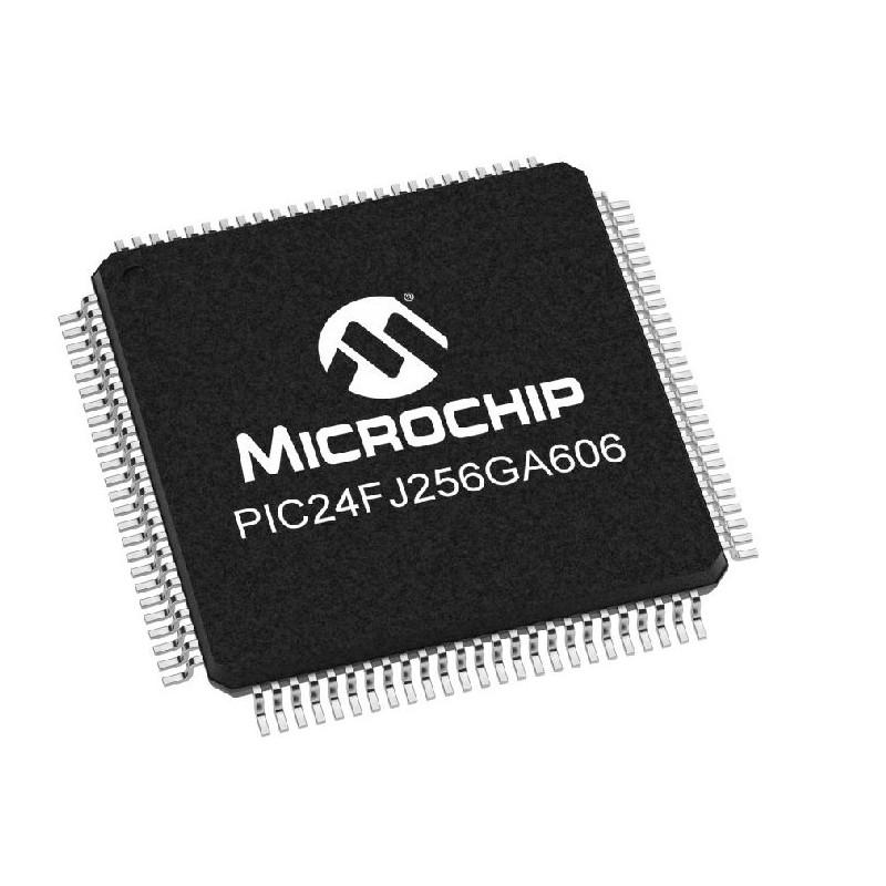 2 pcs - Microchip PIC24FJ256GA606-I/PT PIC Microcontroller, PIC24F, 64-Pin TQFP