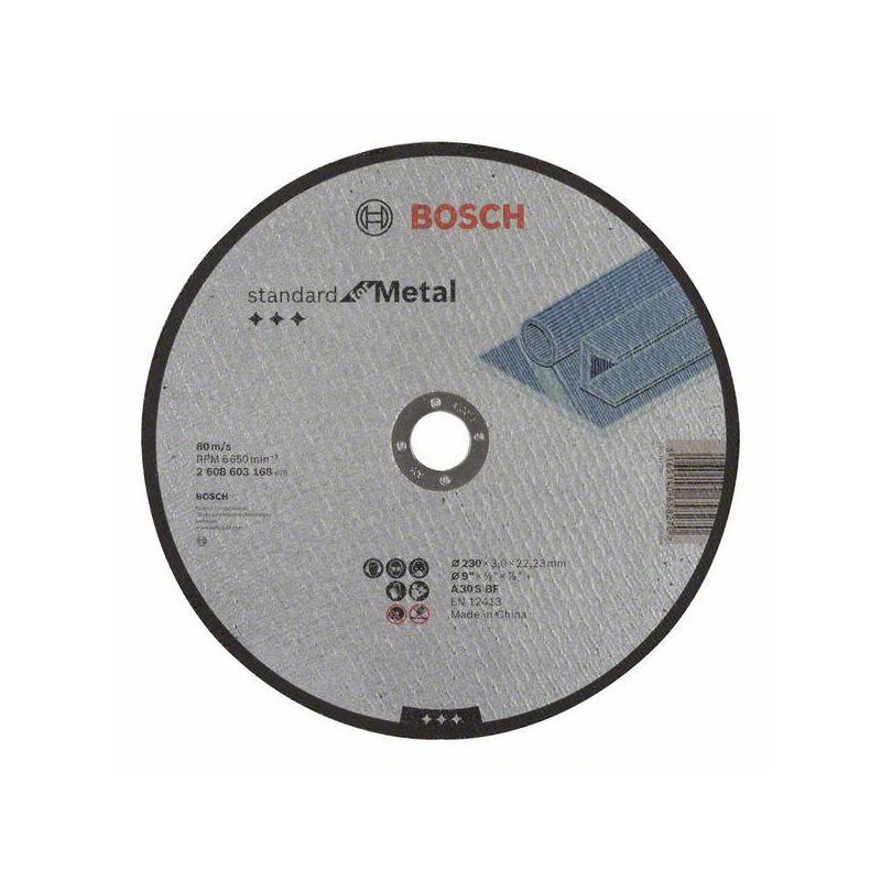 1 pcs - Bosch Aluminium Oxide Cutting Disc, 230mm x 3mm Thick, P30 Grit