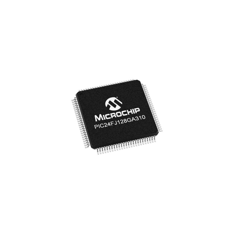 2 pcs - Microchip PIC24FJ128GA310-I/PF, 16bit PIC Microcontroller, PIC24FJ, 32MHz, 128 kB Flash, 100-Pin TQFP