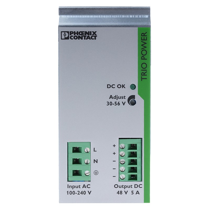 1 pcs - Phoenix Contact TRIO-PS/1AC/48DC/5 Switch Mode DIN Rail Power Supply, 85 - 264V ac ac Input, 48V dc dc Output,