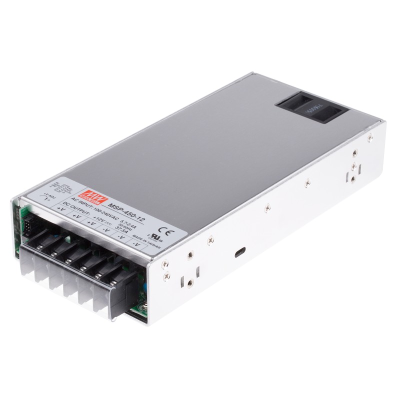 1 pcs - MEAN WELL Switching Power Supply, MSP-450-12, 12V dc, 37.5A, 450W, 1 Output, 120 - 370 V dc, 85 - 264 V