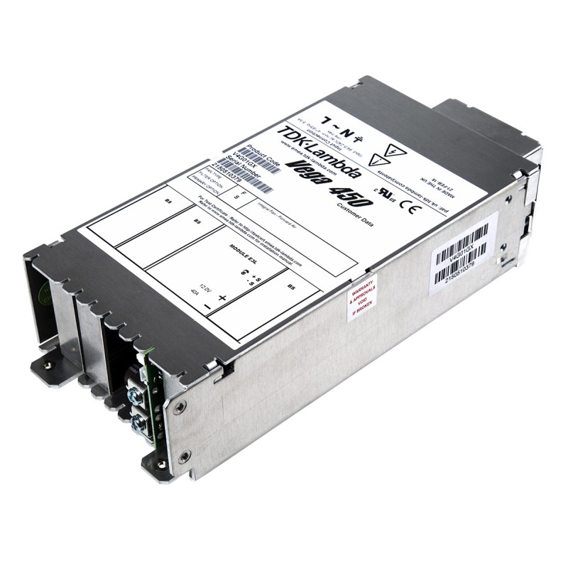 1 pcs - TDK-Lambda Switching Power Supply, V4FFS 12V40A, 12V dc, 40A, 450W, 1 Output, 130 - 330 V dc, 90 - 264 V