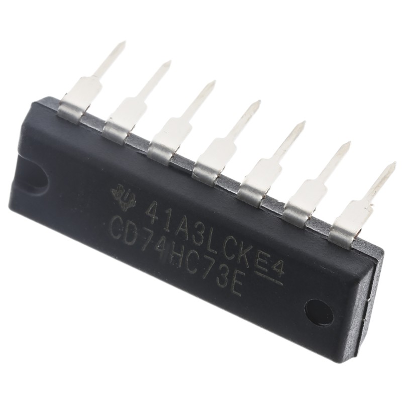 10 pcs - Texas Instruments CD74HC73E Dual JK Type Flip Flop IC, 14-Pin PDIP
