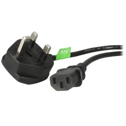 1 pcs - StarTech.com 3 Core Power Cable, 0.75 mm², 3m, Black Polyvinyl Chloride PVC Sheath, Power, 10 A (Amperes), 250 V