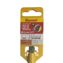 1 pcs - Starrett SDS Plus Series Carbide Tipped SDS Plus Drill Bit, 6.5mm Diameter, 210 mm Overall