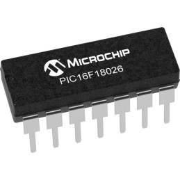 2 pcs - Microchip PIC16F18026-I/P, 8bit PIC16 Microcontroller, PIC16, 64MHz, 28 KB Flash, 14-Pin PDIP