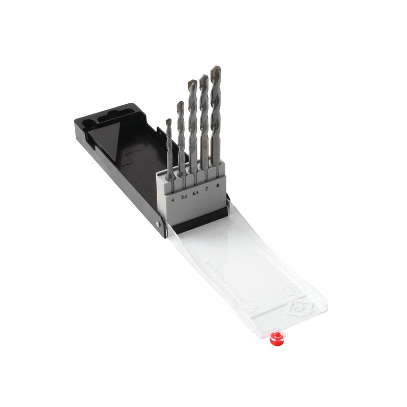 1 pcs - CK 5-Piece Twist Drill Bit Set Set for Masonry, 8mm Max, 4mm Min