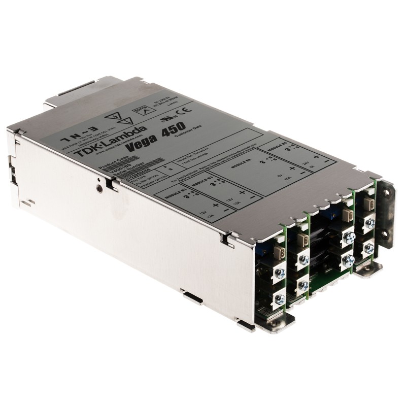 1 pcs - TDK-Lambda Switching Power Supply, V4FFS 5V60A,12V12A,12V12A,24V6, 5 V dc, 12 V dc, 24 V dc, 6 A, 12 A, 60 A, 450W,