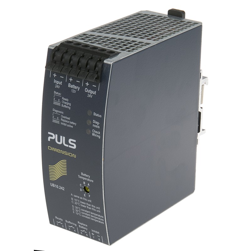 1 pcs - PULS 22.5 - 30V dc Input DIN Rail Uninterruptible Power Supply, DIMENSION