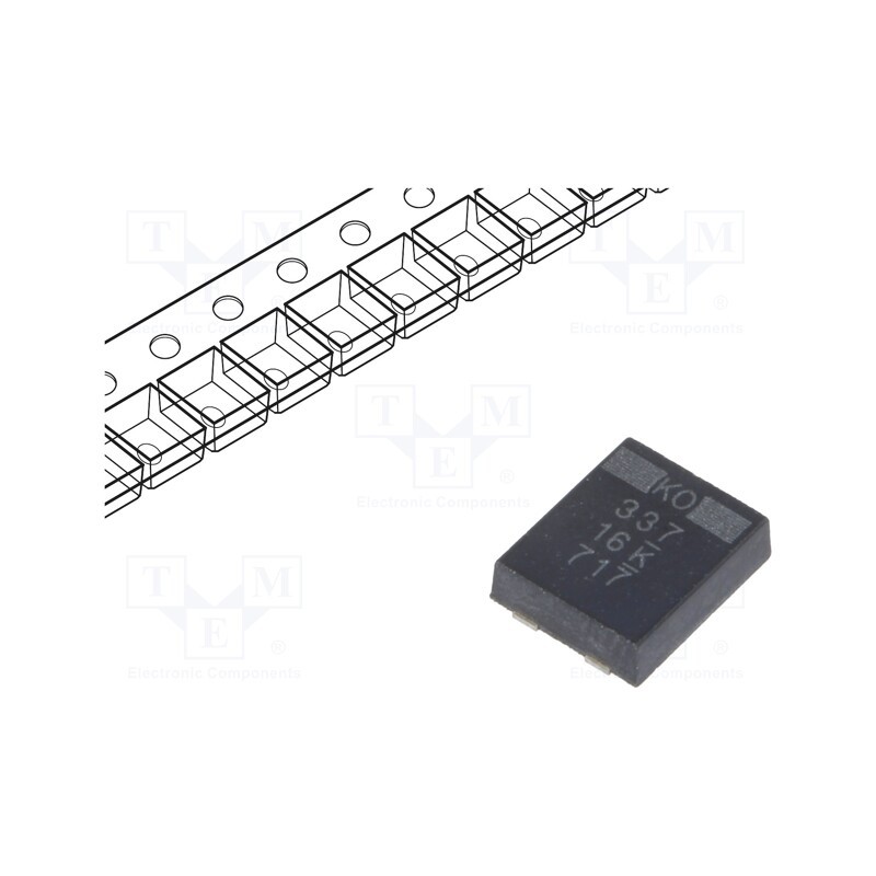 1 pcs x KEMET - T523H337M016APE070 - Capacitor: tantalum-polymer, low ESR, 330uF, 16VDC, H, 2924, SMD