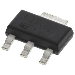 10 pcs - STMicroelectronics LD1117S33TR, 1 Low Dropout Voltage, Voltage Regulator 1.3A, 3.3 V 3+Tab-Pin, SOT-223
