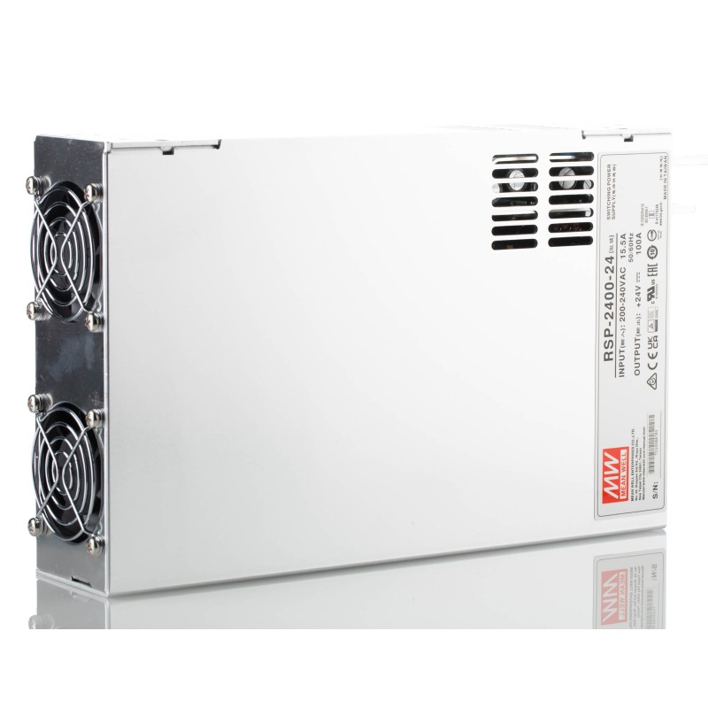1 pcs - MEAN WELL Switching Power Supply, RSP-2400-24, 24V dc, 100A, 2.4kW, 1 Output, 180 - 264 V ac, 254 - 370 V
